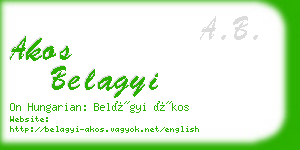 akos belagyi business card